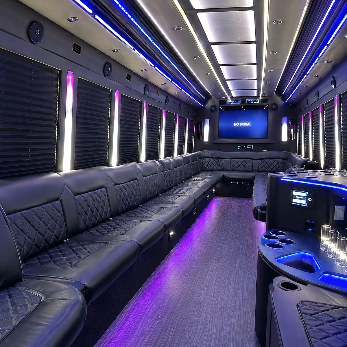el monte 30 passenger party bus inside