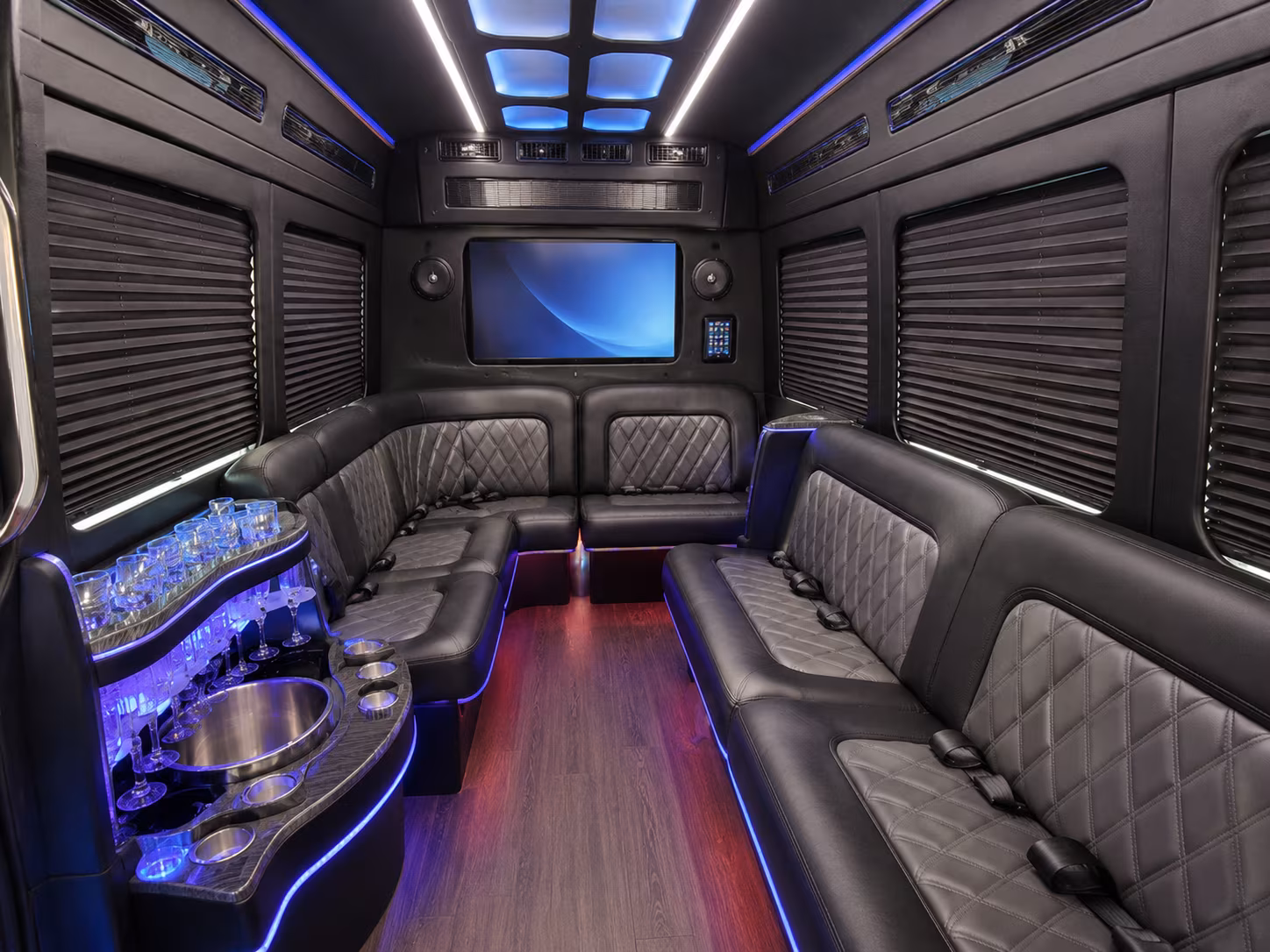 el monte 56 passenger charter bus inside